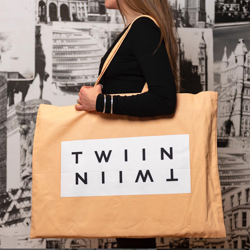 large flat tote bag with custom print for wholesale direct from manufacturer